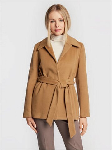 Calvin Klein Vlněný kabát K20K204154 Hnědá Regular Fit