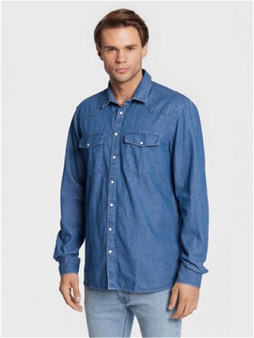 Solid džínová košile 21107055 Modrá Regular Fit