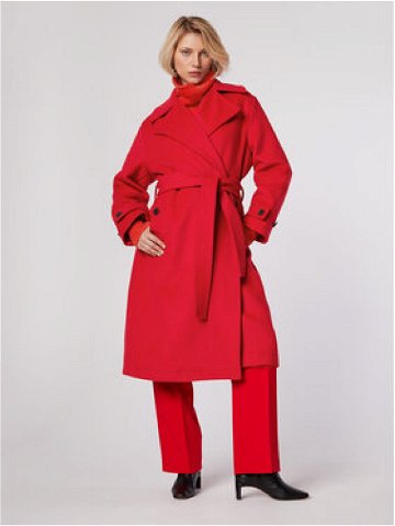 Simple Kabát pro přechodné období PLD502-04 Červená Relaxed Fit