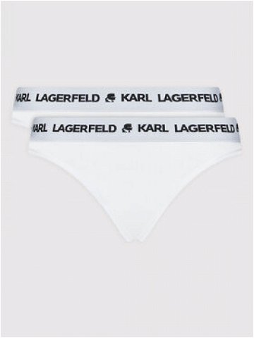 KARL LAGERFELD Sada 2 kusů klasických kalhotek Logo Set 211W2127 Bílá