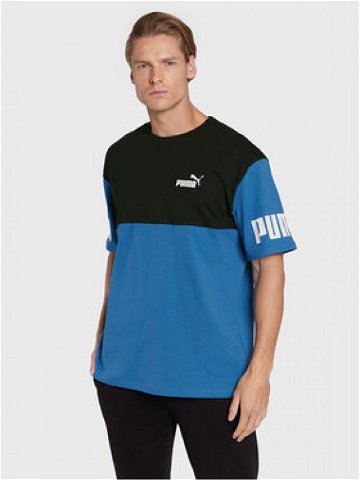 Puma T-Shirt Powr Colorblock 849801 Tmavomodrá Relaxed Fit