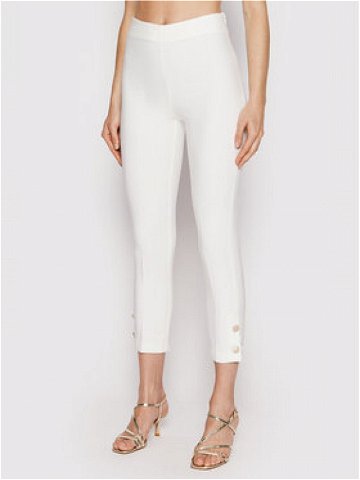 Rinascimento Kalhoty z materiálu CFC0108705003 Bílá Slim Fit