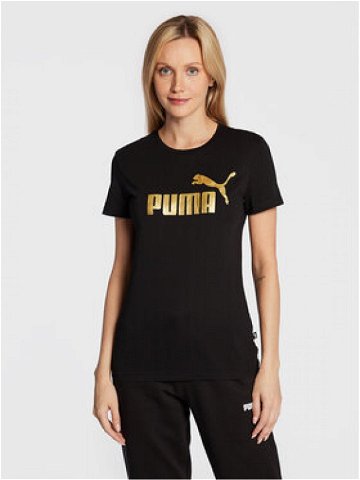 Puma T-Shirt Essentials Metallic Logo 848303 Černá Regular Fit