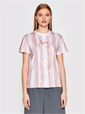 Karl Kani T-Shirt Small Siganture Tie Dye Stripe 6130398 Hnědá Regular Fit