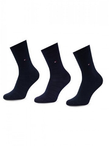 Tommy Hilfiger Sada 3 párů dámských vysokých ponožek 701220262 Tmavomodrá