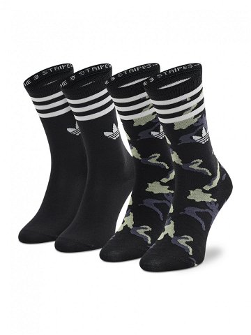 Adidas Sada 2 párů vysokých ponožek unisex Camo Crew HC9533 Černá