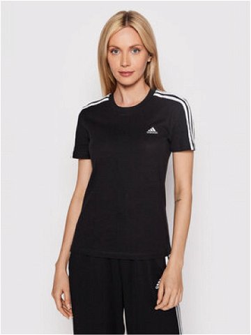 Adidas T-Shirt Loungewear Essentials 3-Stripes GL0784 Černá Slim Fit