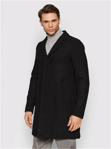 Selected Homme Vlněný kabát Hagen 16081403 Černá Regular Fit