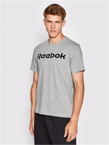 Reebok T-Shirt Graphic Series Linear Logo FP9162 Šedá Slim Fit