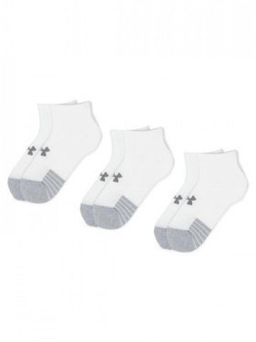 Under Armour Sada 3 párů nízkých ponožek unisex Heatgear Lo Cut Sock 1346753-100 Bílá
