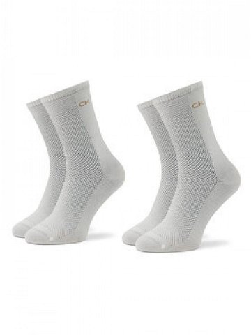 Calvin Klein Sada 2 párů dámských vysokých ponožek 701219861 Bílá