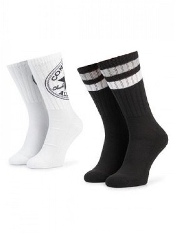 Converse Sada 2 párů vysokých ponožek unisex E744A-2010 Černá