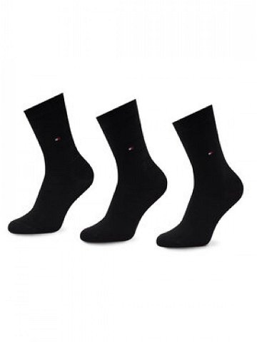 Tommy Hilfiger Sada 3 párů dámských vysokých ponožek 701220262 Černá