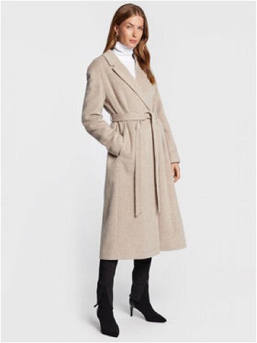 Calvin Klein Vlněný kabát Wrap K20K204951 Šedá Regular Fit