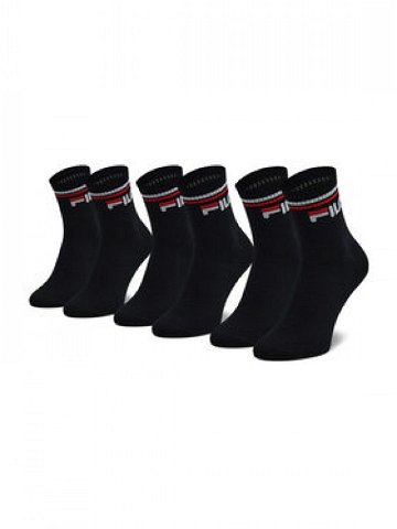 Fila Sada 3 párů vysokých ponožek unisex Calza Quarter F9398 Černá