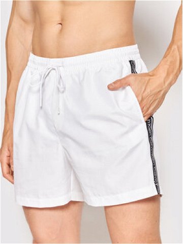 Calvin Klein Swimwear Plavecké šortky Medium Drawstringnos KM0KM00741 Bílá Regular Fit