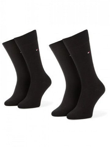 Tommy Hilfiger Sada 2 párů pánských vysokých ponožek 371111 Černá