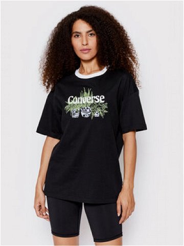Converse T-Shirt Plant Powered Ringer 10023937-A01 Černá Loose Fit