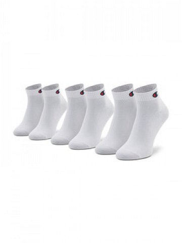 Champion Sada 3 párů nízkých ponožek unisex U24559 WW001 Bílá