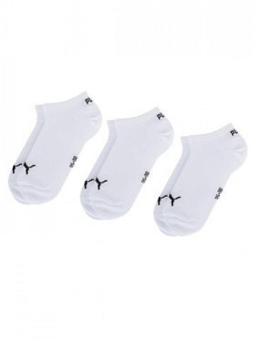 Puma Sada 3 párů nízkých ponožek unisex 261080001 Bílá