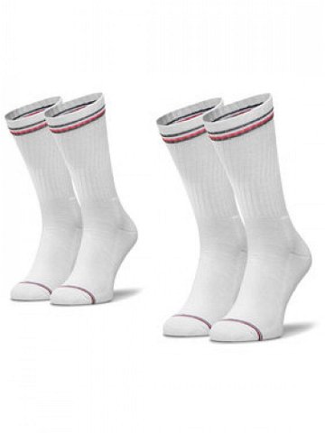 Tommy Hilfiger Sada 2 párů vysokých ponožek unisex 100001096 Bílá