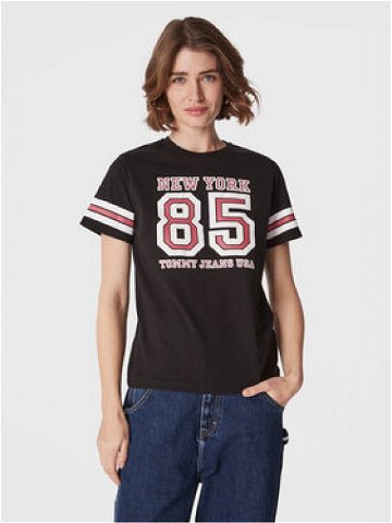 Tommy Jeans T-Shirt Collegiate DW0DW14906 Černá Relaxed Fit