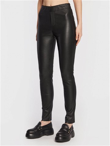 Remain Kožené kalhoty Snipe RM1509 Černá Slim Fit