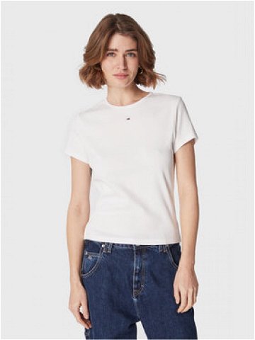 Tommy Jeans T-Shirt Essential DW0DW14876 Bílá Slim Fit