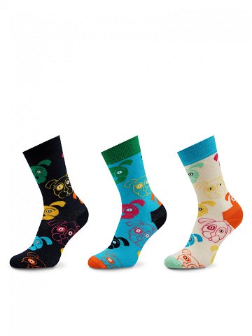 Happy Socks Sada 3 párů vysokých ponožek unisex XDOG08-0150 Barevná