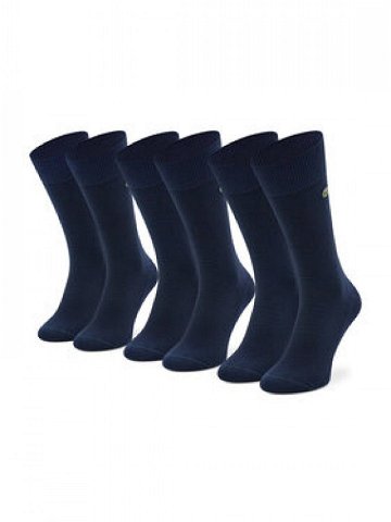 Lacoste Sada 3 párů vysokých ponožek unisex RA4261 Tmavomodrá