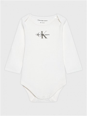 Calvin Klein Jeans Dětské body Monogram IN0IN00033 Bílá Regular Fit