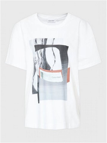 Calvin Klein Curve T-Shirt Inclu Photo Print K20K205462 Bílá Regular Fit