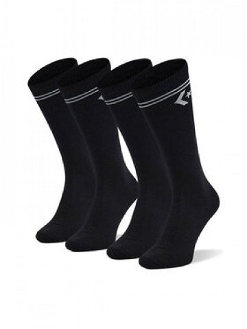 Converse Sada 2 párů pánských vysokých ponožek E1025B-2020 Černá