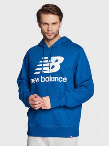 New Balance Mikina Essentials Stacked Logo MT03558 Modrá Relaxed Fit