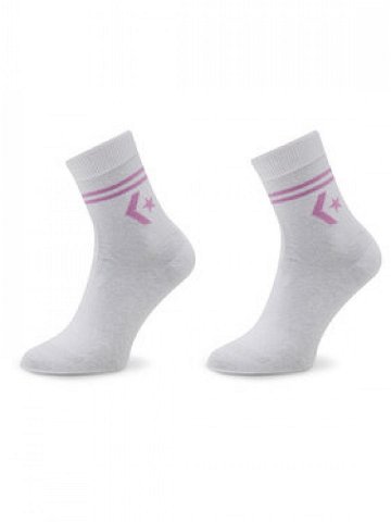 Converse Sada 2 párů dámských vysokých ponožek E1027W Bílá
