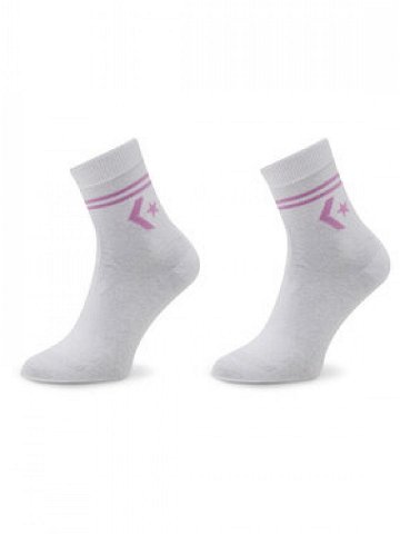 Converse Sada 2 párů dámských vysokých ponožek E1027W Bílá