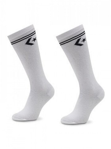 Converse Sada 2 párů dámských vysokých ponožek E1025W-2009 Bílá