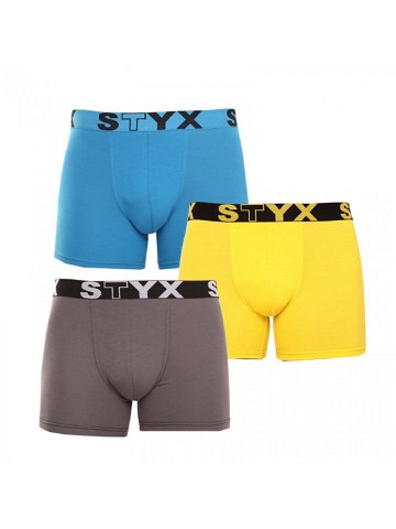 3PACK pánské boxerky Styx long sportovní guma vícebarevné U9696863 L