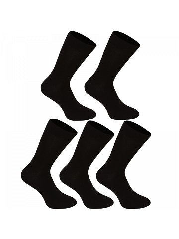 5PACK ponožky Nedeto vysoké bambusové černé 5NDTP001 XL
