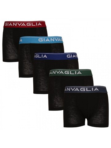 5PACK dětské boxerky Gianvaglia černé 026 86