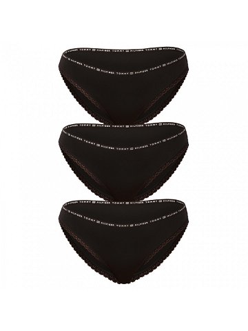 3PACK dámské kalhotky Tommy Hilfiger černé UW0UW02825 0R7 S