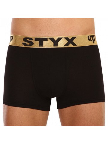 Pánské boxerky Styx KTV sportovní guma černé – zlatá guma GTZ960 L