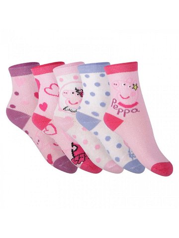 5PACK dětské ponožky Cerdá Peppa Pig vícebarevné 2200007400 17 18