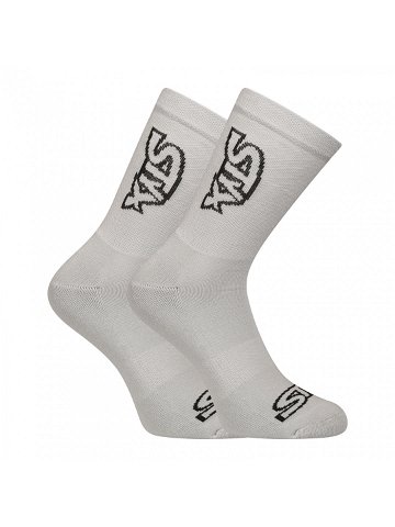 Ponožky Styx vysoké šedé s černým logem HV1062 L