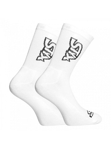 Ponožky Styx vysoké bílé s černým logem HV1061 S