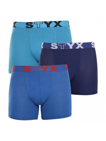 3PACK pánské boxerky Styx long sportovní guma modré U9676869 M