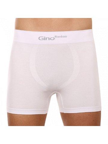 Pánské boxerky Gino bezešvé bambusové bílé 54004 XL