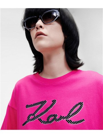 Tričko karl lagerfeld logo t-shirt růžová s