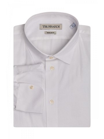 Košile trussardi shirt italian collar weaving cotton bílá 42