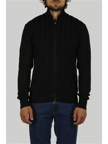 Svetr trussardi sweater full zip pure cotton černá xxxl